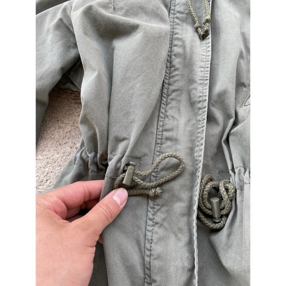 Vintage Ambiance Y2K Womens Size M Hooded Army Green Cotton Utility Jacket Adjus - Picture 2 of 10
